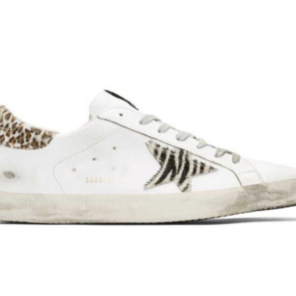 Golden Goose Superstar Sneakers - Leopard back with Zebra star - Picture 1 of 4